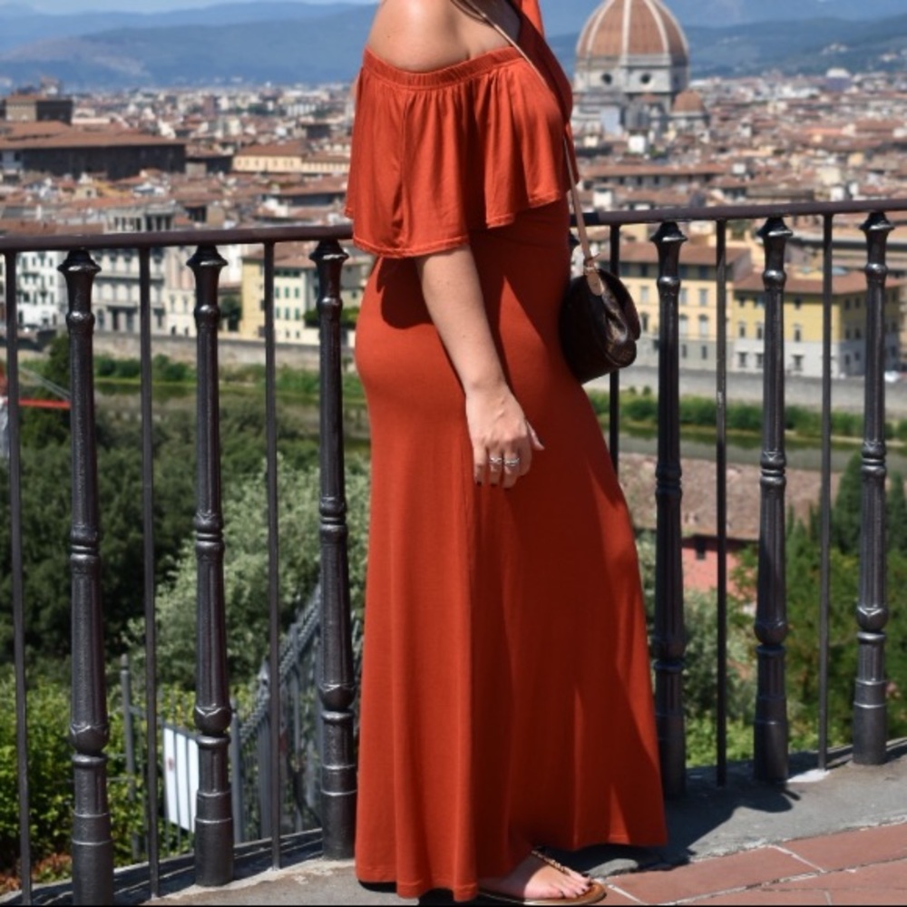 Boohoo off the shoulder dress